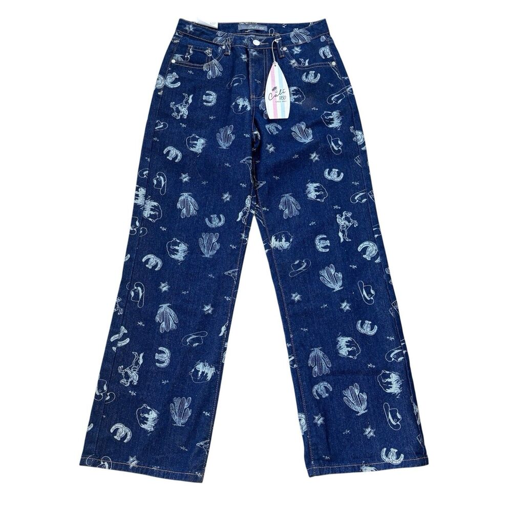 Women’s Navy Blue Printed Skinny Jeans